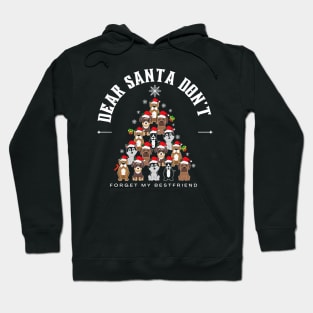 Dear Santa don't forget my Bestfriend retro vintage Santa Christmas shirt holiday gift stickers Hoodie